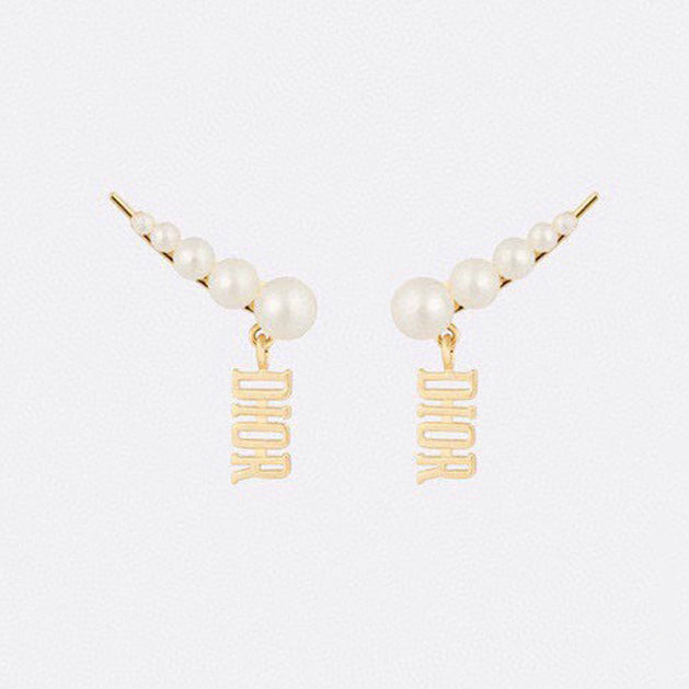 18K Dior Revolution Resin Pearls Earrings