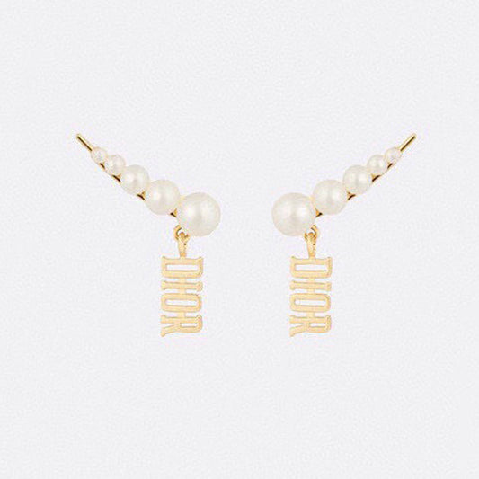 18K Dior Revolution Resin Pearls Earrings