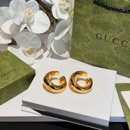 18K GG Smooth Gold Earrings
