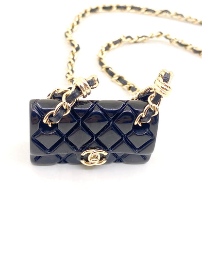 18K CC Black Bag Pendant Necklace