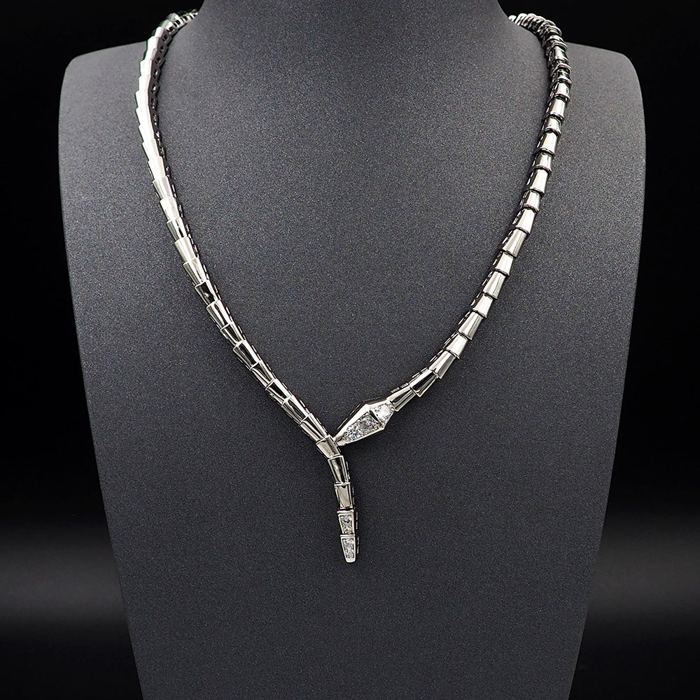 18K BV Serpenti Viper Demi-Pavé Diamonds Necklace