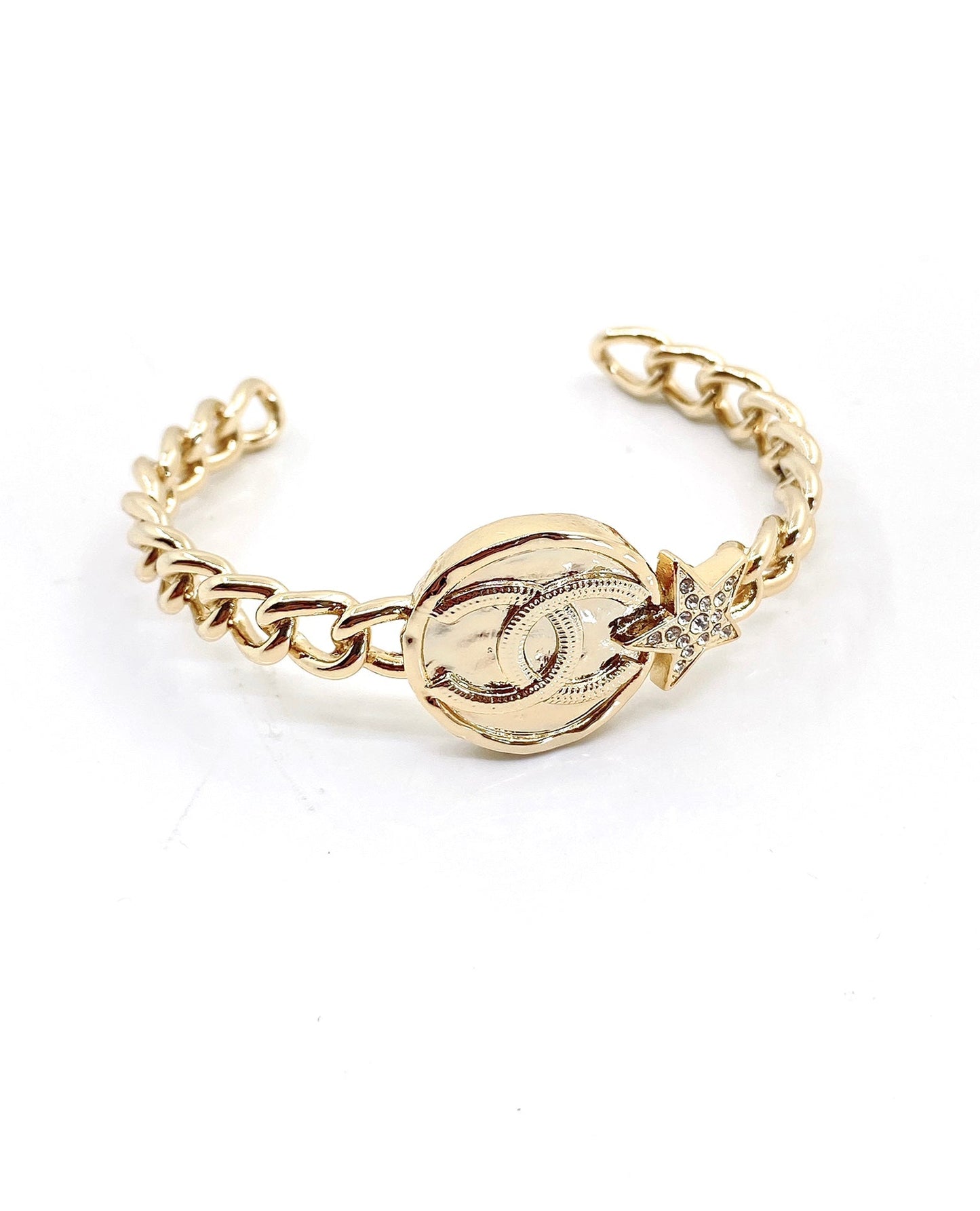 18K CC Open Bracelet