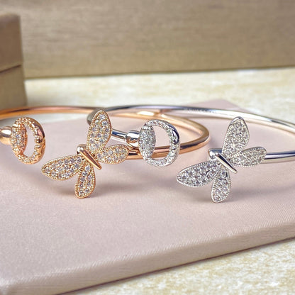 18K Double G Flora Bangle Diamond Bracelet