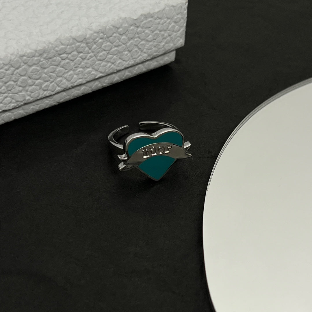 18K CD Blue Heart Ring