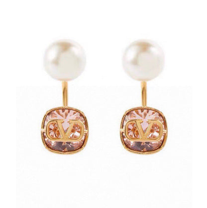 18K Vlogo Crystal Earrings