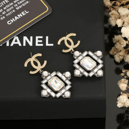 18K CC Crystal Earrings