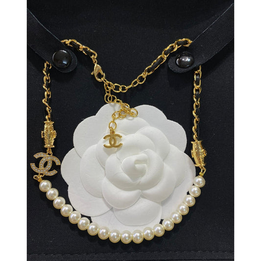 18K CHANEL CC Pearl Chain Necklace