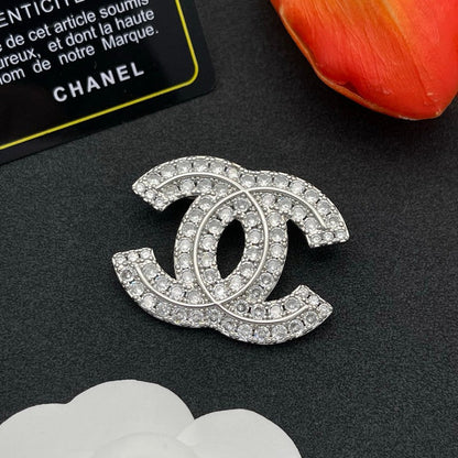 18K CC Full Diamond Brooch