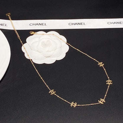 18K CC Small Logo Gold Necklace