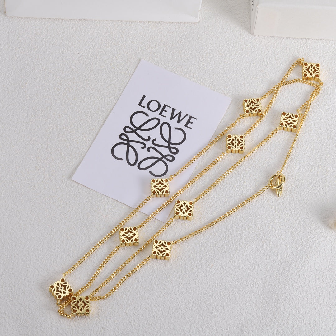 18K Anagram Long Necklace