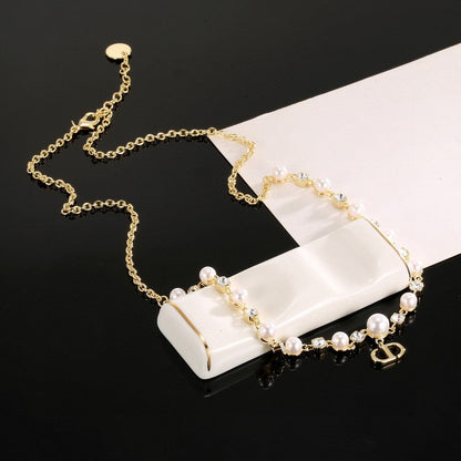 18K CD Pearl Chain Necklace