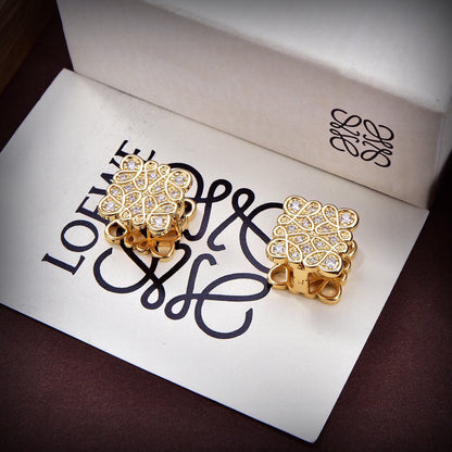 18K Anagram Cube Diamonds Earrings