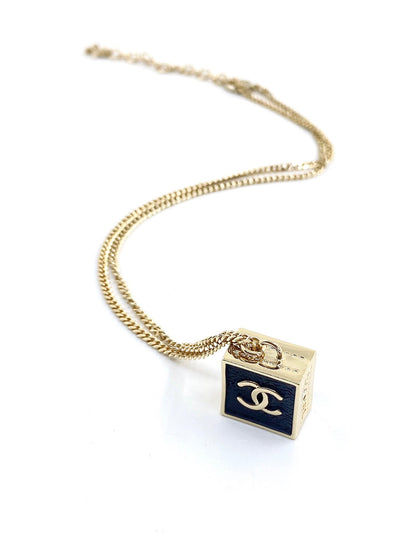 18K CC Square Pendant Necklace