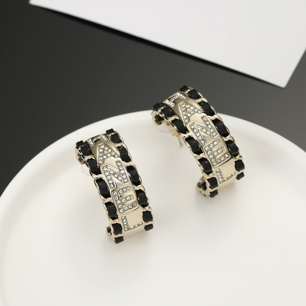 18K CHANEL CC Strass Earrings