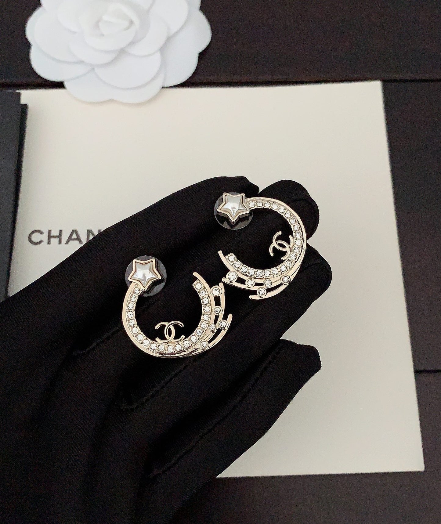 Boucles d'oreilles en cristaux CC 18 carats