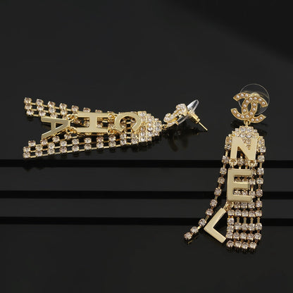 18K CC Letter Earrings