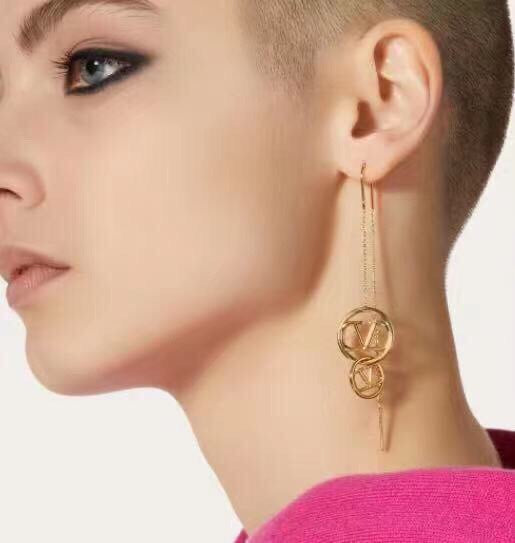 18K Vlogo Long Earrings