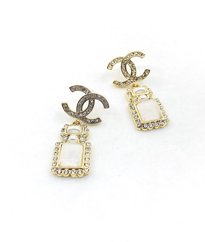 18K CC Perfume Bottle Earrings