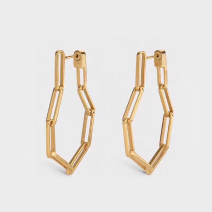 18K Celine Triomphe Chain Earrings