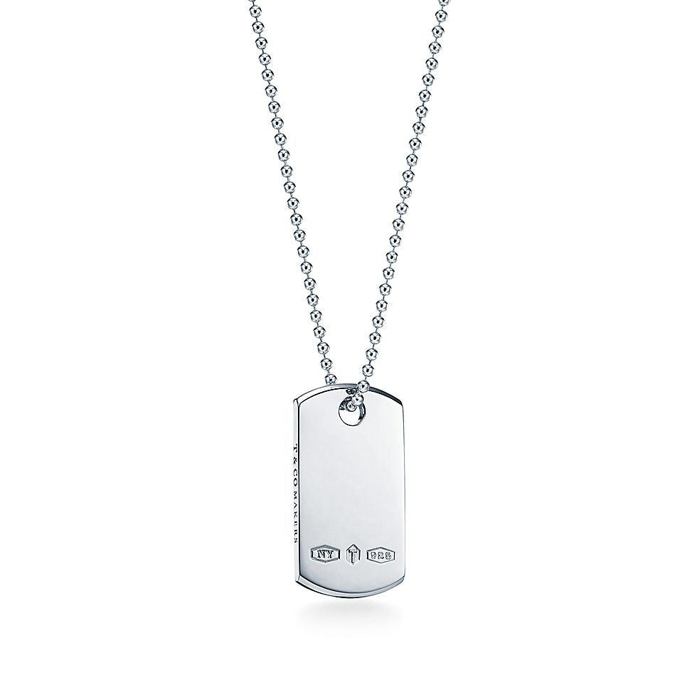 18K T 1837 Makers I.D. Tag Pendant Necklace