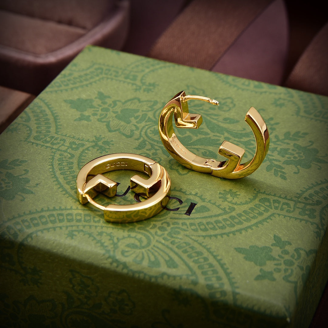 18K Double G Hollow Earrings