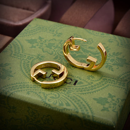 18K Double G Hollow Earrings