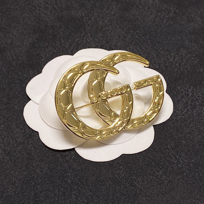 18K Double G Brooch