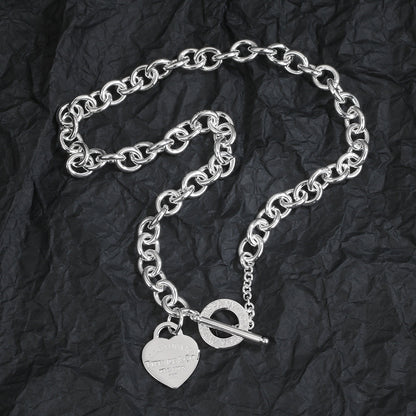 18K T Heart Tag Necklace