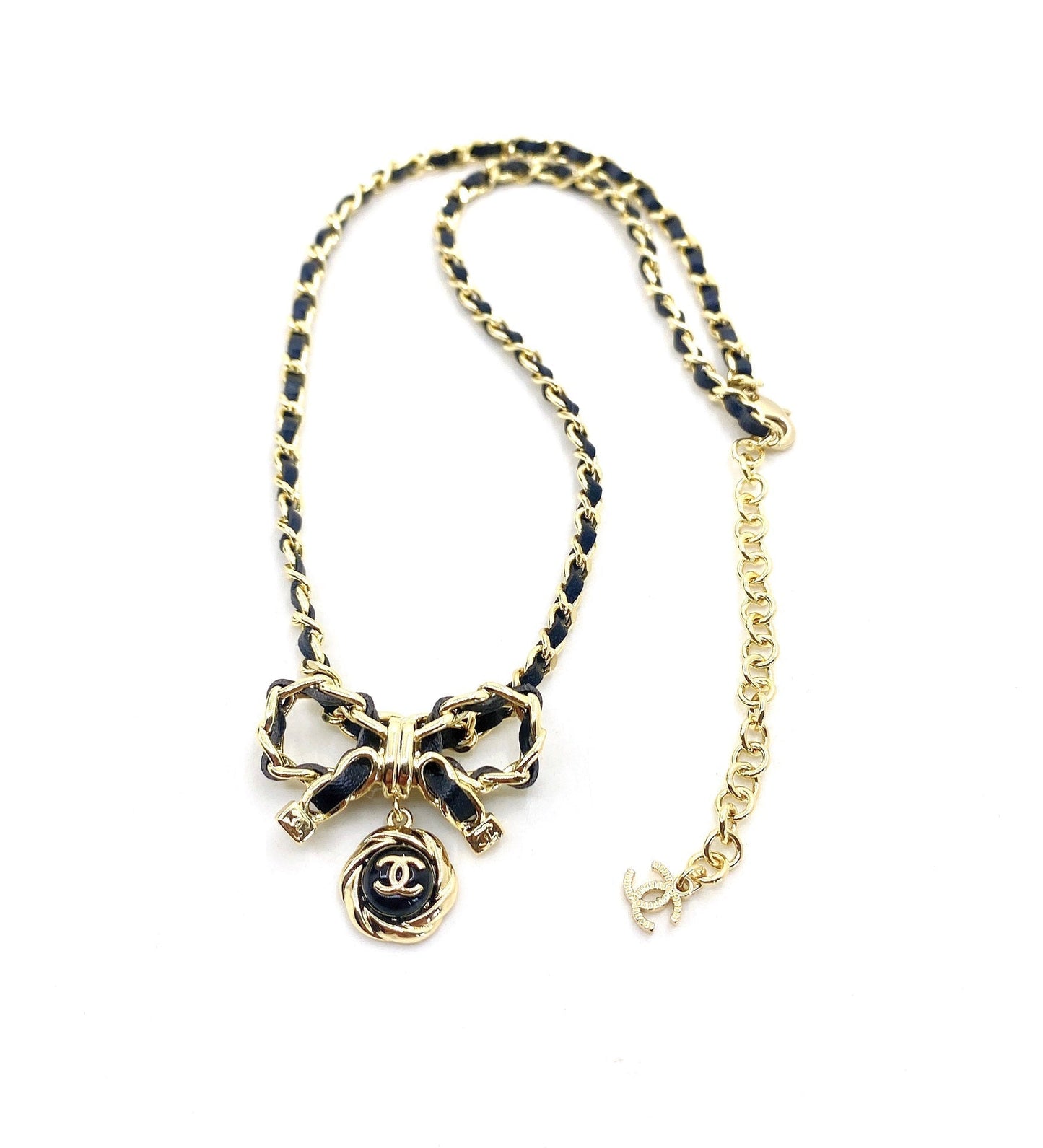 Collier nœud papillon en strass 18 carats CC