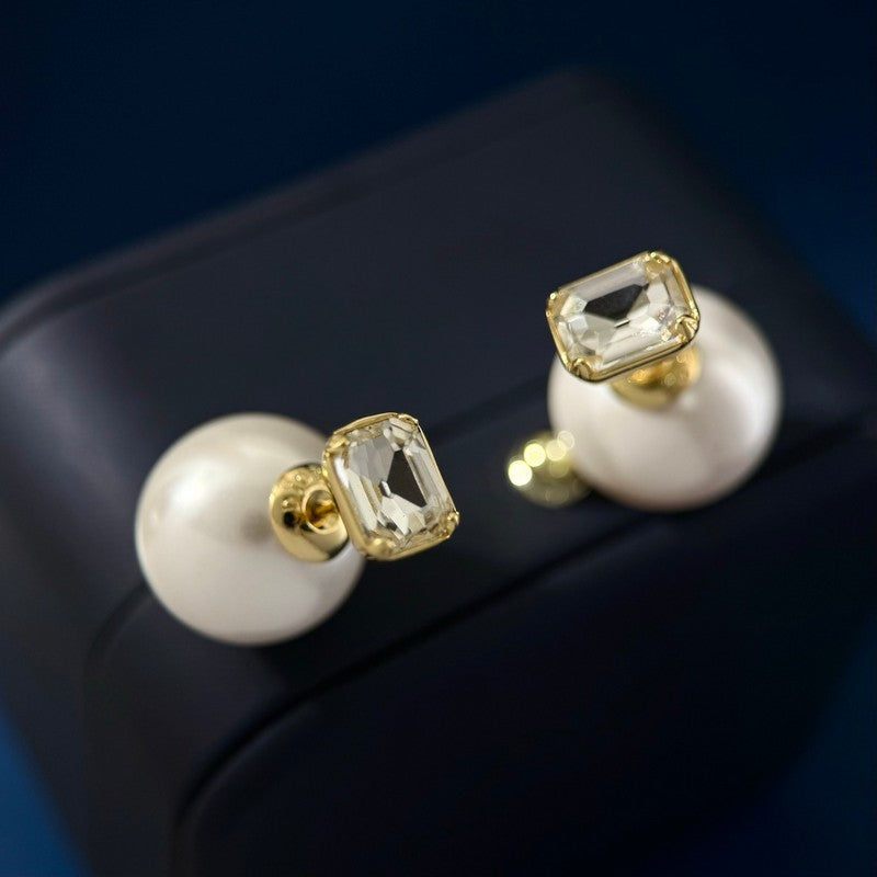 CD Pearl Crystal Earrings