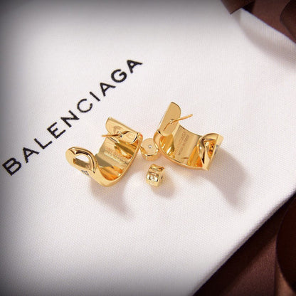 18K BB Red Heart Gold Earrings