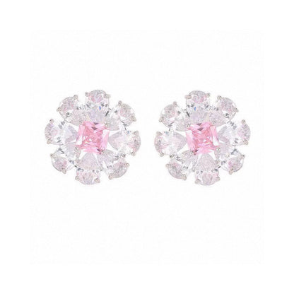 18K Bottega Pink Crystals Earrings