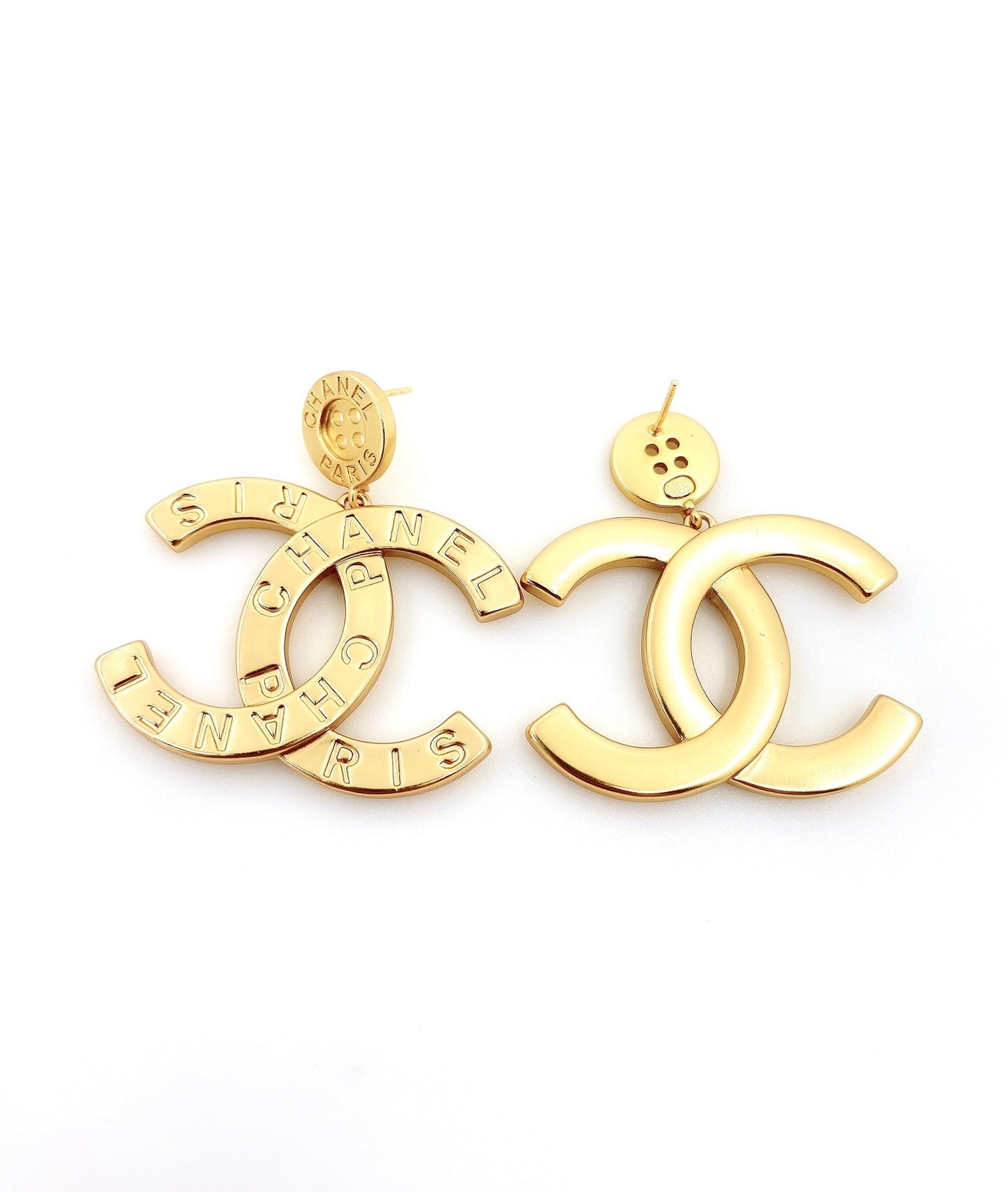 Boucles d'oreilles pendantes CC 18 carats