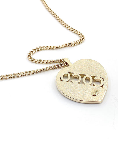 18K CC Heart Diamond Chain Necklace