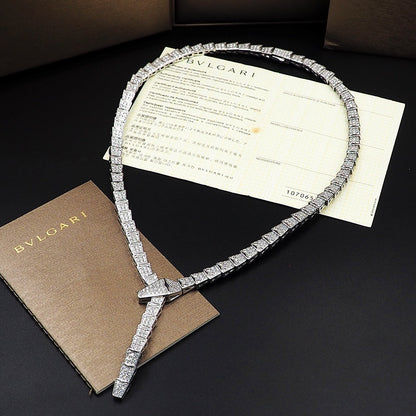 18K BV Serpenti Viper Full Pavé Diamonds Necklace