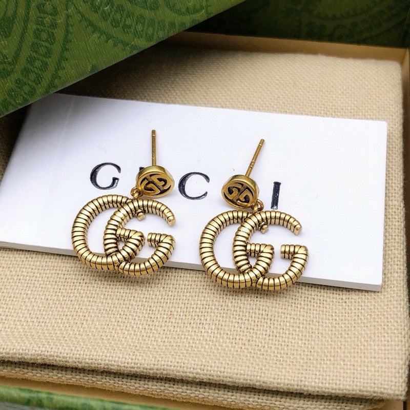 GG Twist Drop Gold Earrings
