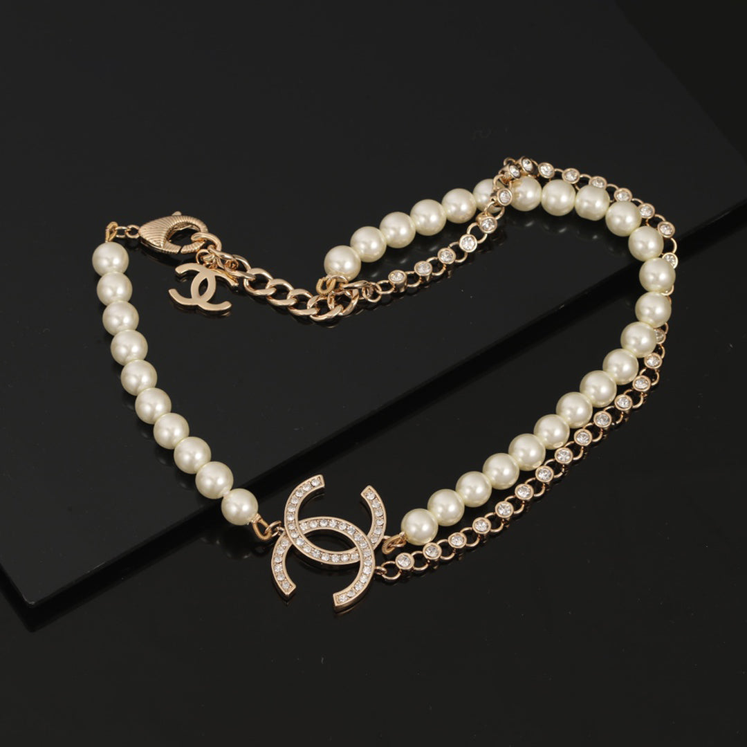 18K CHANEL CC Pearls Necklace