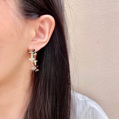 18K Louis Blossom Black & White Earrings