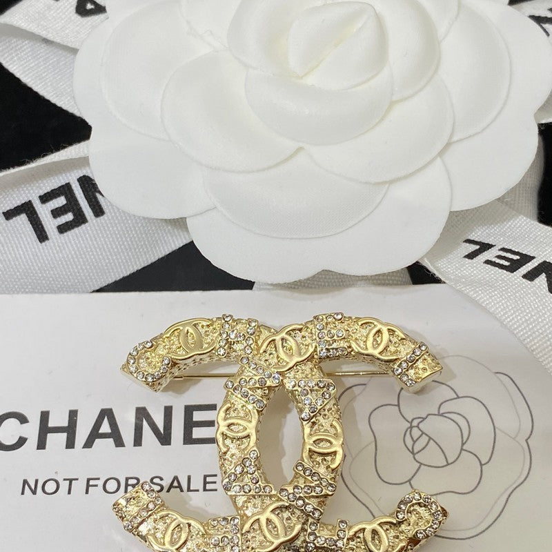 CC Diamond Gold Brooch