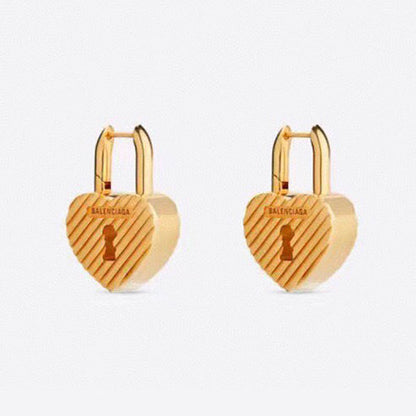 18K Balenciaga Hear Lock Earrings