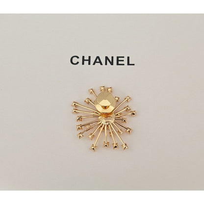 18K CC Sun Flower Diamond Brooch