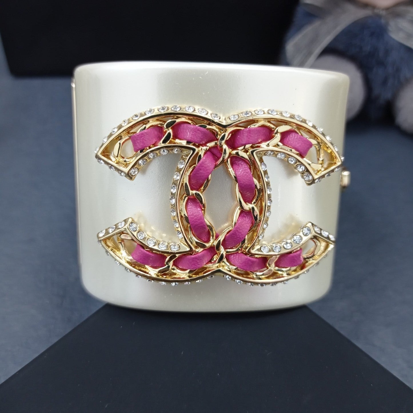 Bracelet avec cristaux roses CC 18 carats