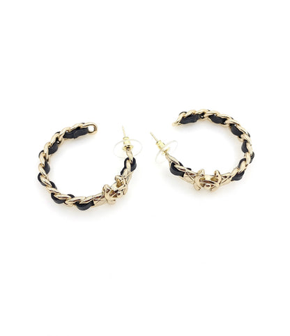 Boucles d'oreilles en cuir cercle 18 ct CC