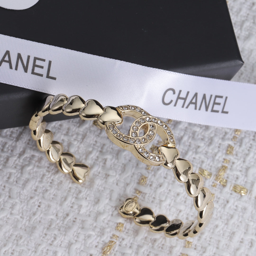 18K CC Diamond Open Bracelet