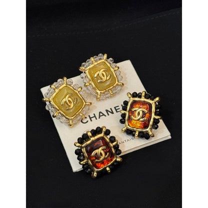 18K CC Red & Yellow Earrings