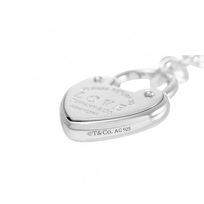 18K T Heart Tag White Gold Bracelet