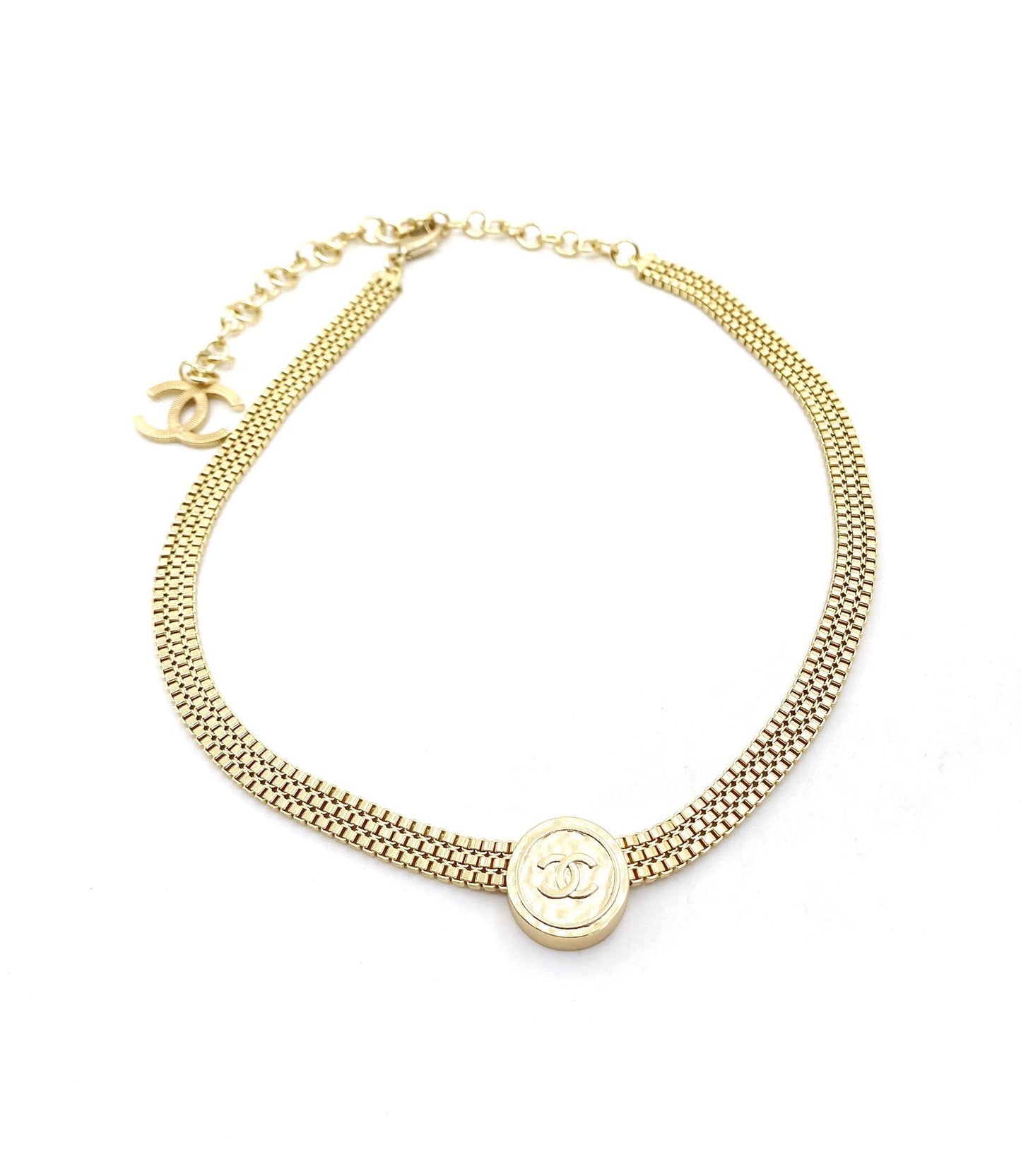 18K CC Choker Chain Necklace