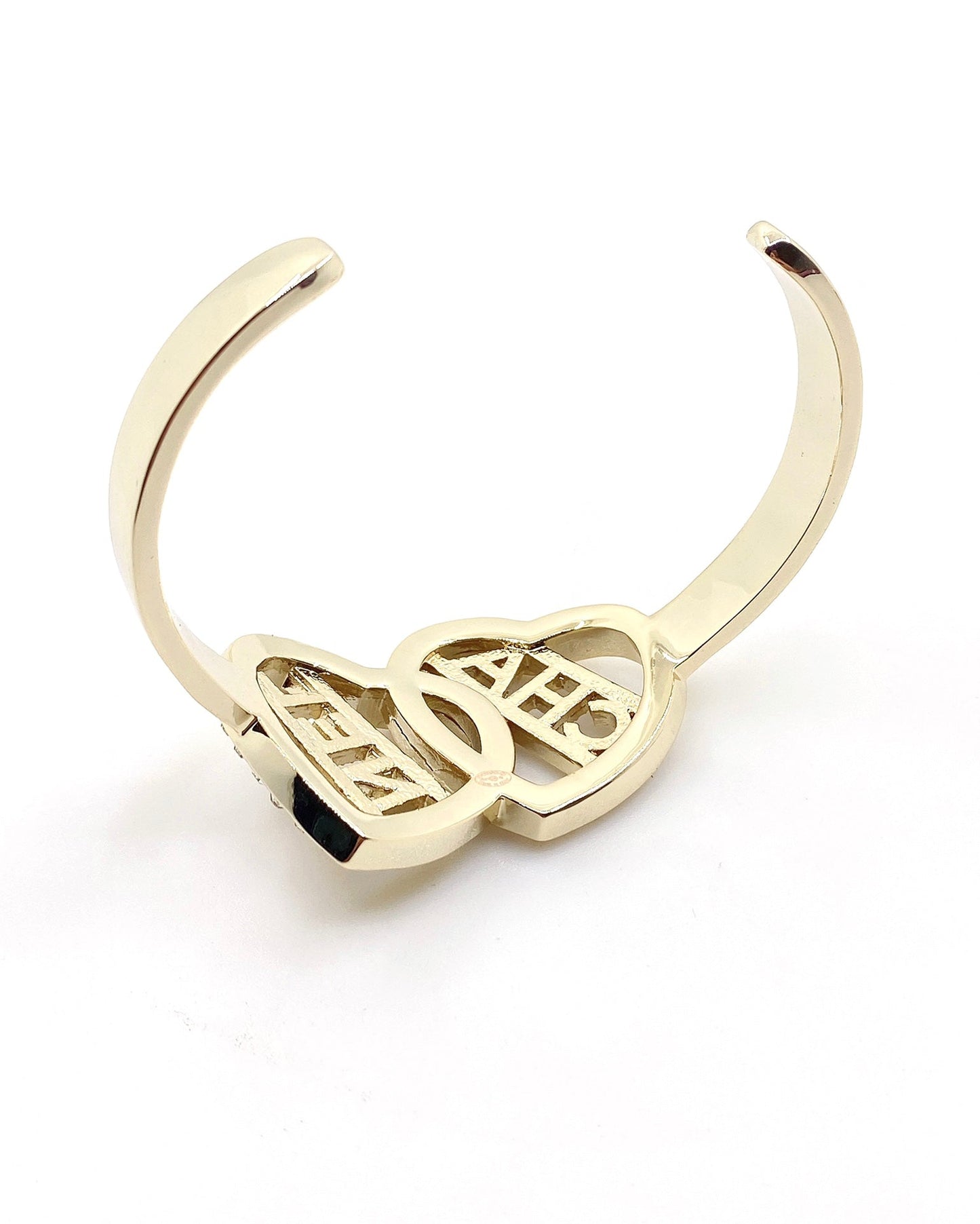 18K CC Crystals Heart Cuff Bracelet