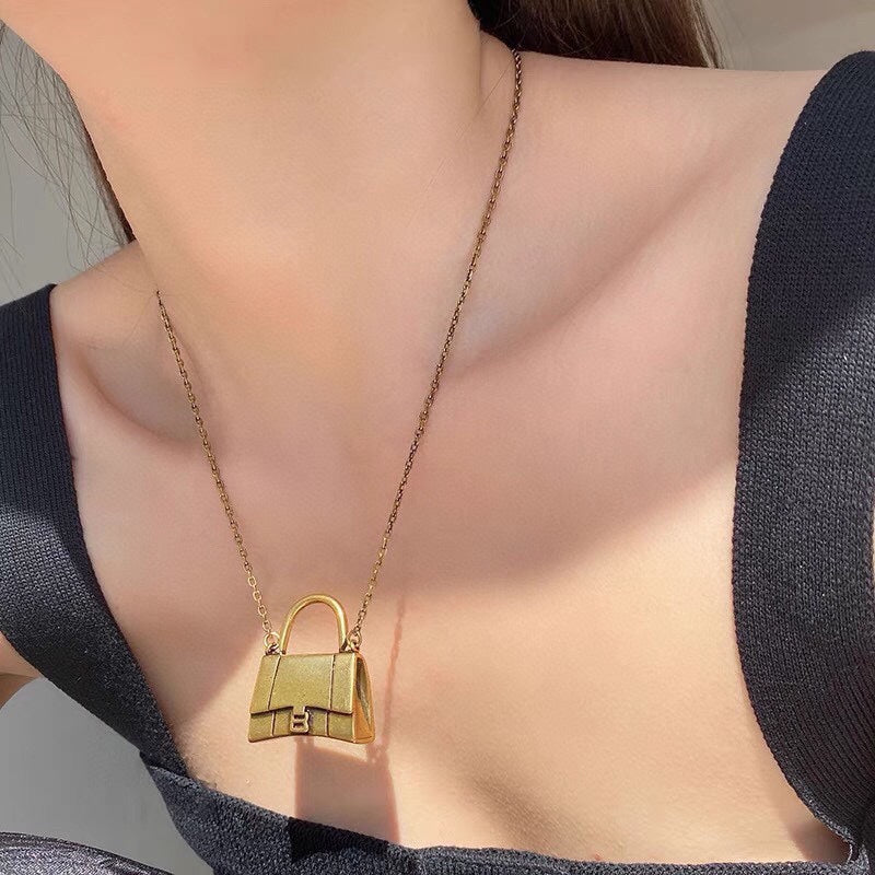 18K BB Hourglass Bag Necklace