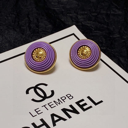 Boucles d'oreilles en résine violette 18 carats CC